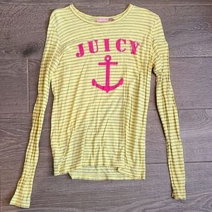 Juicy Couture Yellow & Gray Stripes Anchor Shirt